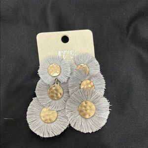 Silver Fringe Drop Earrings